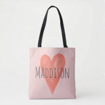Girls Cute Girly Watercolor Rosa Heart