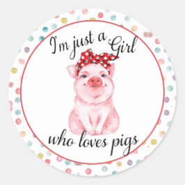 Girls Cute Gris Älskare-sticker Runt Klistermärke