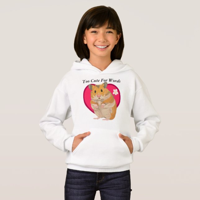 Girls Cute Hamster T Shirt (Hel framsida)