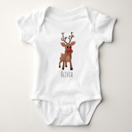 Girls Cute Jul Rudolph Reindeer Festive T Shirt