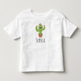 Girls Cute Kawaii Cactus Plant och Namn T Shirt