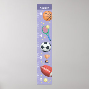 Girls Cute Lila Sports tillväxtdiagram Poster
