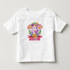 Girls Cute Lila Unicorn Rainbow eget namn T Shirt