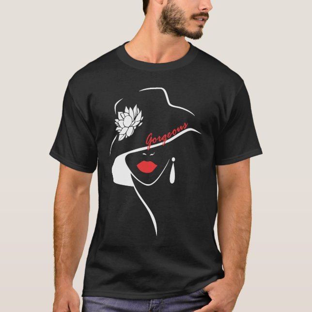 Girls cute lips red lipstick t shirt (Framsida)