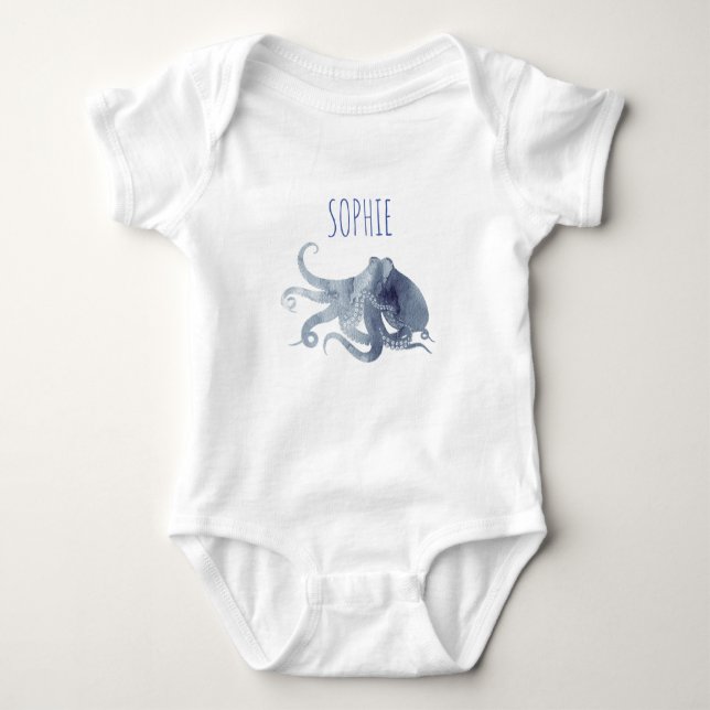 Girls Cute minimalistic octopus T Shirt (Framsida)