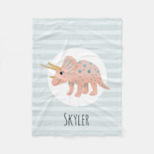 Girls Cute Modern Rosa Triceratops Dinosaur Kids