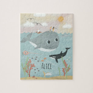 Girls Cute Ocean Orca och Whale Kids Pussel
