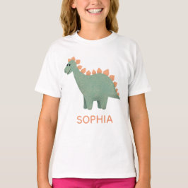 Girls Cute och Coola Stegosaurus Dinosaur T Shirt
