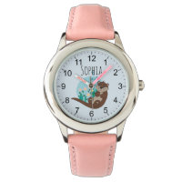 Girls Cute Otter Tecknad Flowers och Namn Kids