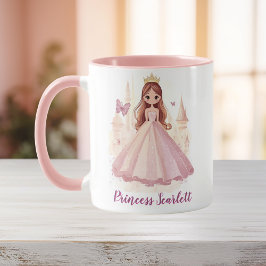 Girls Cute Personlig Princess Gnistra Rosa Mugg