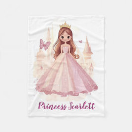 Girls Cute Princess Gnistra Personlig Rosa Fleecefilt