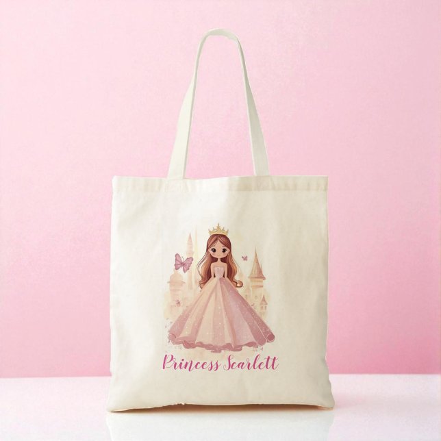 Girls Cute Princess Personlig Tote Bag Tygkasse (Skapare uppladdad)