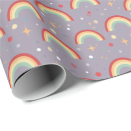 Girls Cute Purple Magical Rainbow Birthday Presentpapper