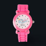 Girls Cute Rainbow Narwhal Tecknad och Namn Kids Armbandsur<br><div class="desc">Den här vackra barnklockan har en vacker, hand plockade-regnbågssnäckans tecknad. Den här vackra färglösa designen har också en ställe som gör att du kan lägga till din flickas namn. Med tydliga och lättlästa siffror är denna "första" klocka underbar för dem som just börjar lära sig tiden. Perfektens havets tema för...</div>