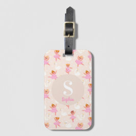 Girls Cute Rosa Ballet Dancer Personlig Bagagebricka