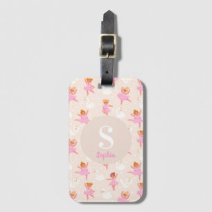 Girls Cute Rosa Ballet Dancer Personlig Bagagebricka