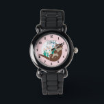 Girls Cute Rosa Flowers och Namn Kids Armbandsur<br><div class="desc">Denna vackra och gigantiska ungdom har en vacker,  hand plockade flodbättre tecknad med blommor och ogräs. Den här fina designen har också en ställe för dig att lägga till din flickas namn. Perfekten är bättre,  ditt lilla naturliv!</div>