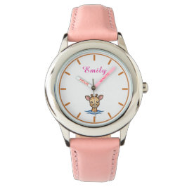 Girls Cute Rosa Kids Giraffe Armbandsur