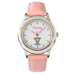 Girls Cute Rosa Kids Giraffe Armbandsur