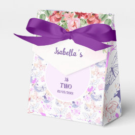 Girls Cute Rosa Lila Butterfly Barns födelsedag Presentaskar