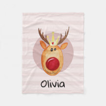 Girls Cute Rosa Rudolph Reindeer jul Kids