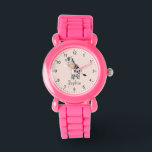 Girls Cute Rosa Safari Zebra Kids Armbandsur<br><div class="desc">Den här söta och visuella rosans barnklocka har en vacker zebra illustration och en ställe för dig att lägga till din flickas namn i ett roligt,  minimalistiskt typsnitt. Perfekt för alla djurälskare,  perfekt för småbarn första klocka.</div>