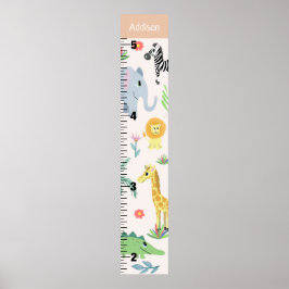 Girls Cute Safari Animals Elephant Growth Diagram Poster