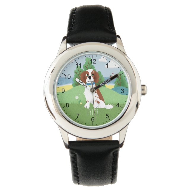 Girls Cute Springer Spain Hund med Namn Kids Armbandsur (Framsida)