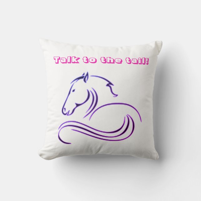 Girls Cute Talk med Svan Horse Kudde (Framsida)