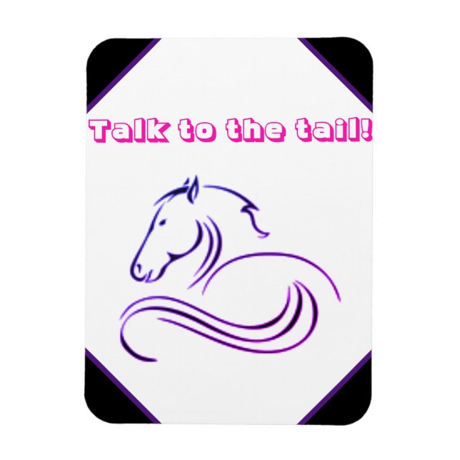 Girls Cute Talk med Svan Horse Magnet (Vertikal)