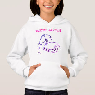 Girls Cute Talk med Svan Horse T Shirt
