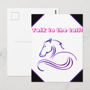 Girls Cute Talk med Svan Horse Vykort