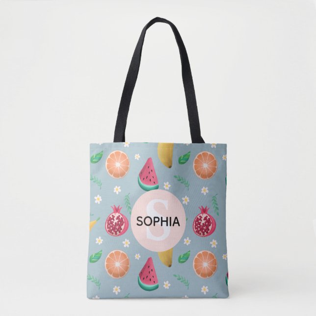 Girls Cute Tropical Summer Fruit Mönster Kids Tygkasse (Framsida)