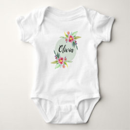 Girls Cute Vår Botanical Flowers och Namn T Shirt