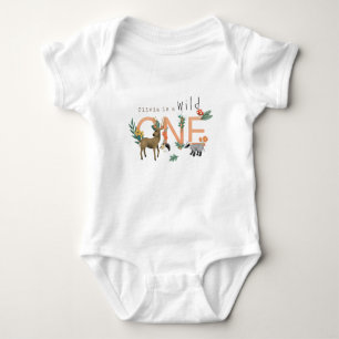 Girls Cute Vild ett Woodland 1:a födelsedag T Shirt