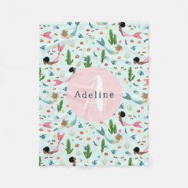 Girls Cute Whimsical Magic Sjöjungfru Ocean Kids Fleecefilt