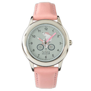 Girls Cute Whimsical Winter Polar Bear Bike Armbandsur