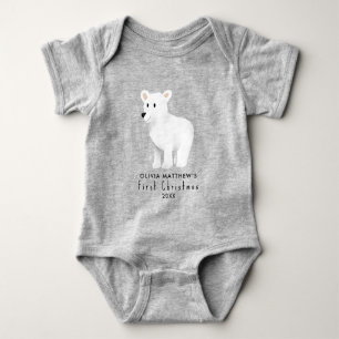 Girls Cute Winter-Polarna Bear First jul T Shirt