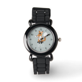 Girls Cute Woodland Forest Fox och Namn Kids Armbandsur