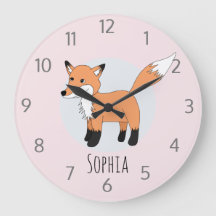 Girls Cute Woodland Fox och Namn Kids