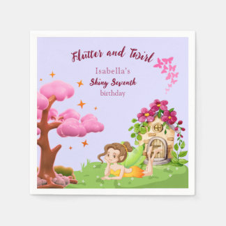 Girls Cute Yellow Fairy Fairytale home Pappersservett