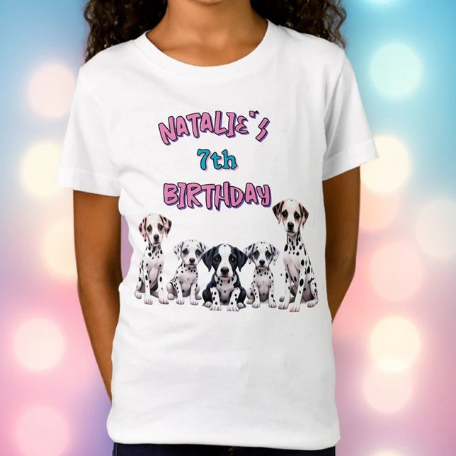 Girl's Dalmatian Puppy Birthday Party T Shirt (Skapare uppladdad)