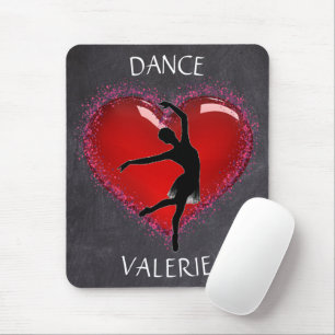 Girls Dance Chalkboard Heart w/ Personlig Namn Musmatta