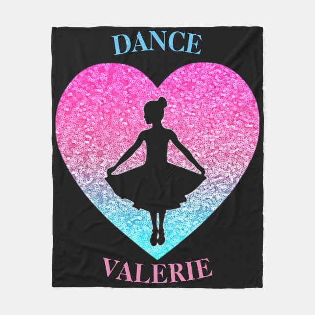 Girls Dance Fleece Blanket w/ Hennes Namn (Framsidan)