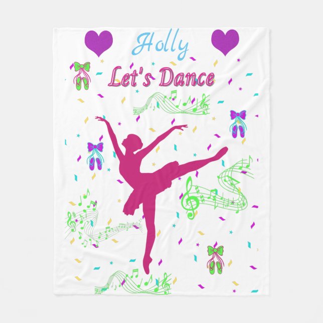 Girls Dance Musik noter Fleecefilt (Framsidan)