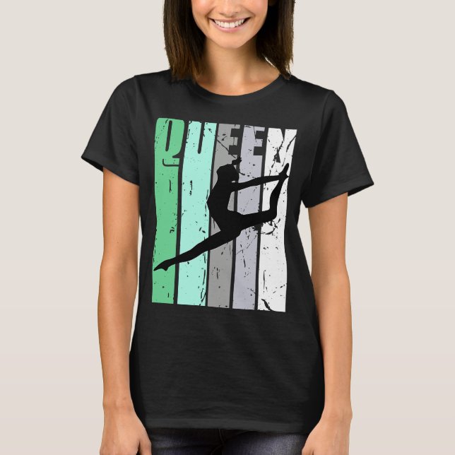 Girls Dance Queen Dance Retro Graphic Motivate T Shirt (Framsida)