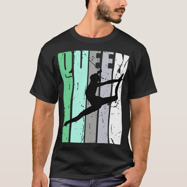 Girls Dance Queen Dance Retro Graphic Motivate T Shirt (Framsida)