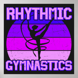 Girls Distress Rhythmic Gymnastics Poster
