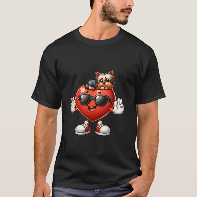 Girls Djur älskare Yorkshire Terrier Valentine T Shirt (Framsida)