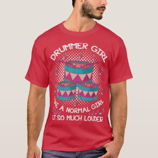 Girls Drummer Kärlek Drums Drumming T Shirt